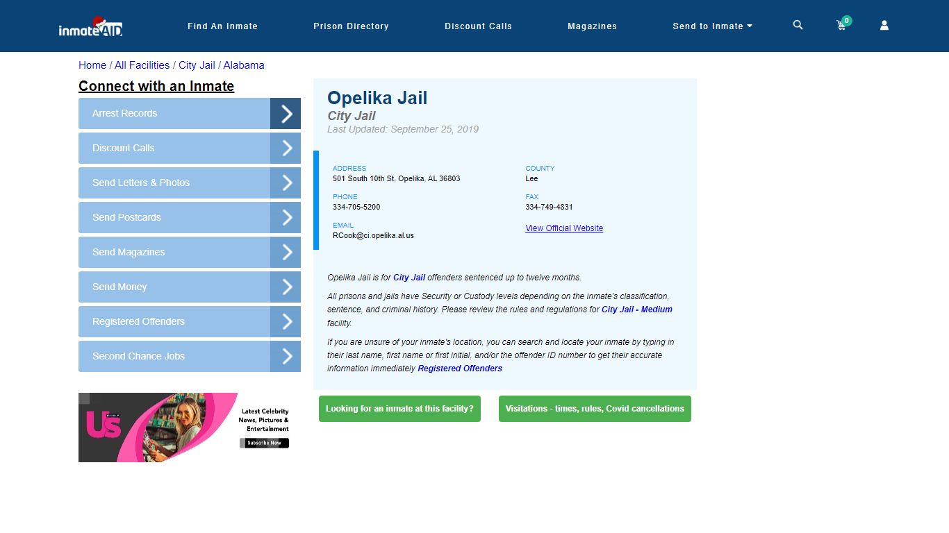Opelika Jail | Inmate Locator